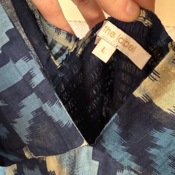 Love The Label Elise Boho Indie Printed Midi Dress Puff Sleeve Blue L - Picture 4 of 6